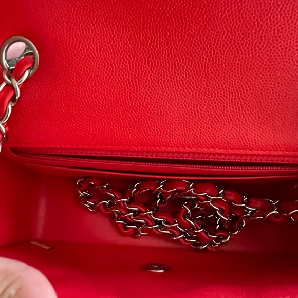 SOLD Chanel Red Chevron Caviar Mini - Picture 14 of 16